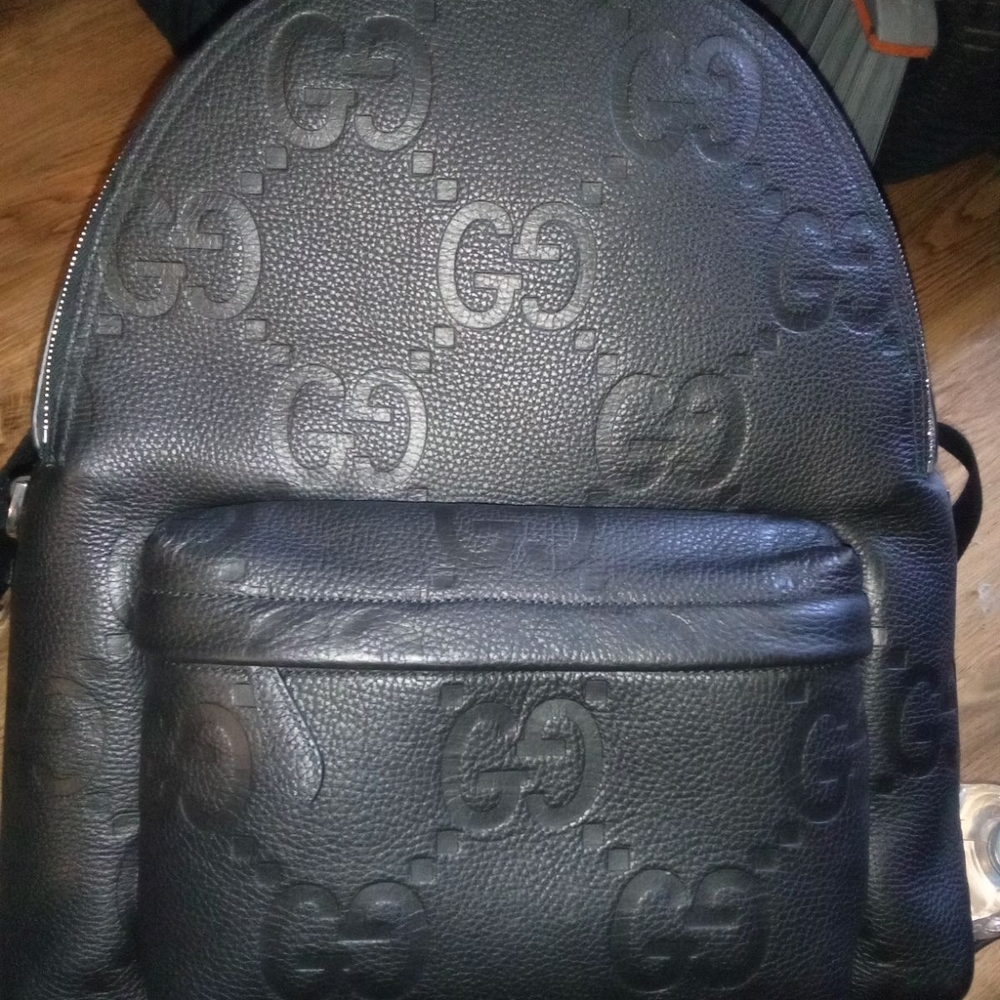 Gucci Embossed Black Leather Men's Bag